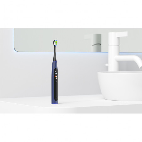 Електрическа четка за зъби Oclean X Lite, 72000 об/мин, 5 режима, Smart, Тъчскрийн, До 40 дни автономия, Отчитане на почистените зони, Тъмносин