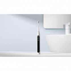 Електрическа четка за зъби Oclean X Lite Set, 72000 об/мин, 5 режима, Smart, Тъчскрийн, До 40 дни автономия, Отчитане на почистените зони, +Калъф, Светлосив