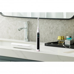 Електрическа четка за зъби Oclean X Lite Set, 72000 об/мин, 5 режима, Smart, Тъчскрийн, До 40 дни автономия, Отчитане на почистените зони, +Калъф, Светлосив