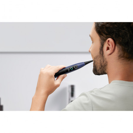 Електрическа четка за зъби Oclean X Lite Set, 72000 об/мин, 5 режима, Smart, Тъчскрийн, До 40 дни автономия, Отчитане на почистените зони, +Калъф, Тъмносин
