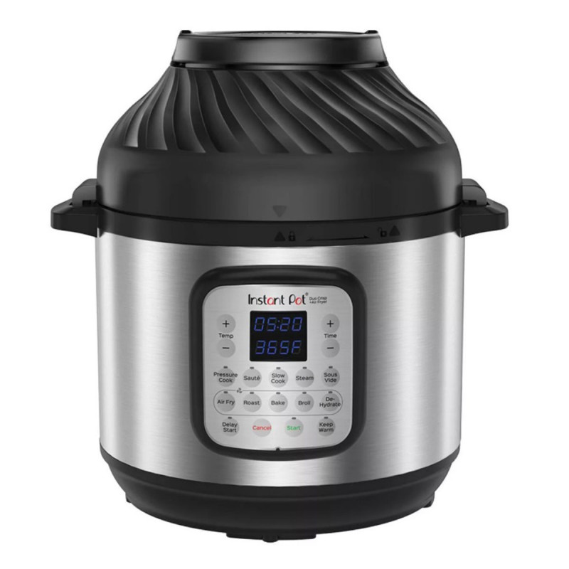 Мултикукър Instant Pot Duo Crisp + Air Fryer 140004401, 1500 W, 5.7 л, 11 програми, Кошница Air Fryer, EvenCrisp, Инокс
