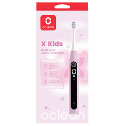 Детска електрическа четка за зъби Oclean X Kids, 2.5W, 72000 об/мин, 5 режима, Таймер, Автономия до 40 дни, Oclean OS, Type C, Розов