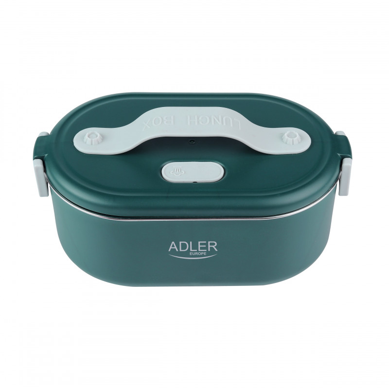 Електрическа кутия за обяд Adler AD 4522, 45W, 0.8 л, До 70C, Съд от неръждаема стомана, Термочанта, Зелен