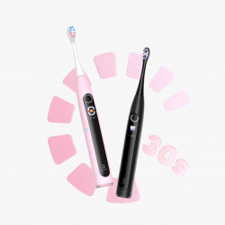 Детска електрическа четка за зъби Oclean X Kids Set, 2.5W, 72000 об/мин, 5 режима, Таймер, Автономия до 40 дни, Oclean OS, Type C, Калъф, Черен