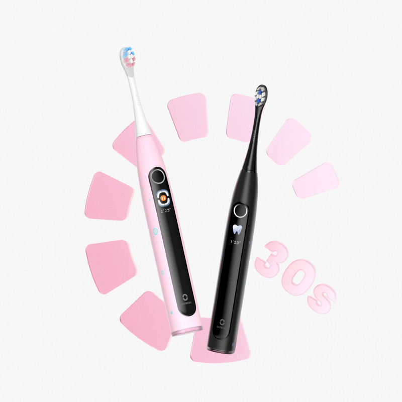 Детска електрическа четка за зъби Oclean X Kids Set, 2.5W, 72000 об/мин, 5 режима, Таймер, Автономия до 40 дни, Oclean OS, Type C, Калъф, Черен