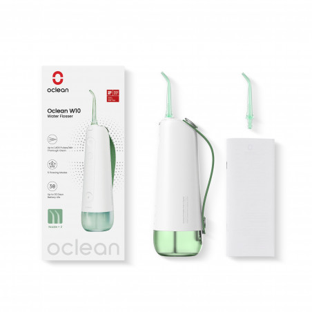 Зъбен душ Oclean W10, 5 режима, 2 накрайника, 200 мл, 1400 импулса в минута, IPX7, USB-C, Зелен
