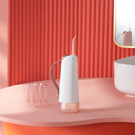 Зъбен душ Oclean W10, 5 режима, 2 накрайника, 200 мл, 1400 импулса в минута, IPX7, USB-C, Розов