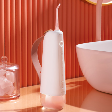 Зъбен душ Oclean W10, 5 режима, 2 накрайника, 200 мл, 1400 импулса в минута, IPX7, USB-C, Розов