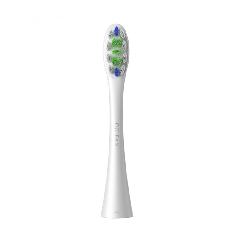 Комплект 2 бр резервни глави за електрическа четка за зъби Oclean Professional Clean Brush Head, Твърда, DuPont влакна, Грижа за езика, Бял
