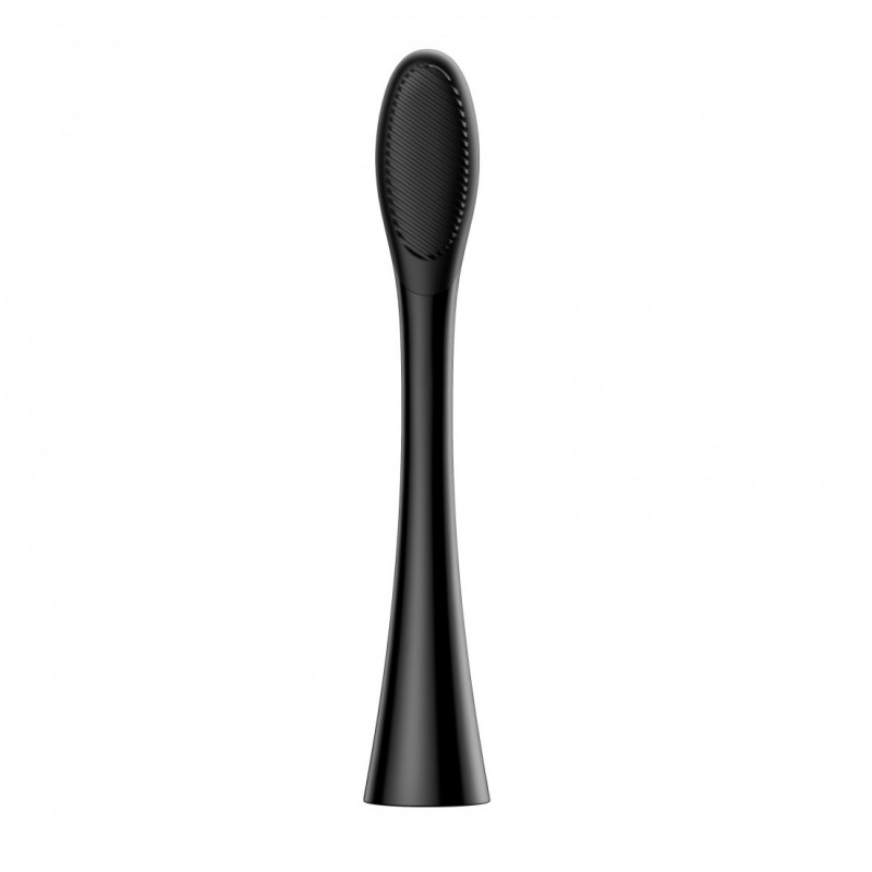Комплект 2 бр резервни глави за електрическа четка за зъби Oclean Professional Clean Brush Head, Твърда, DuPont влакна, Грижа за езика, Черен