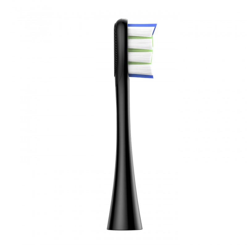Комплект 2 бр резервни глави за електрическа четка за зъби Oclean Professional Clean Brush Head, Твърда, DuPont влакна, Грижа за езика, Черен