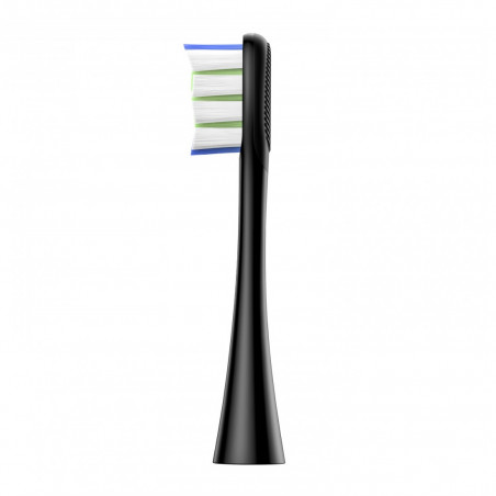 Комплект 2 бр резервни глави за електрическа четка за зъби Oclean Professional Clean Brush Head, Твърда, DuPont влакна, Грижа за езика, Черен