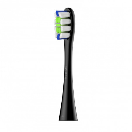 Комплект 2 бр резервни глави за електрическа четка за зъби Oclean Professional Clean Brush Head, Твърда, DuPont влакна, Грижа за езика, Черен