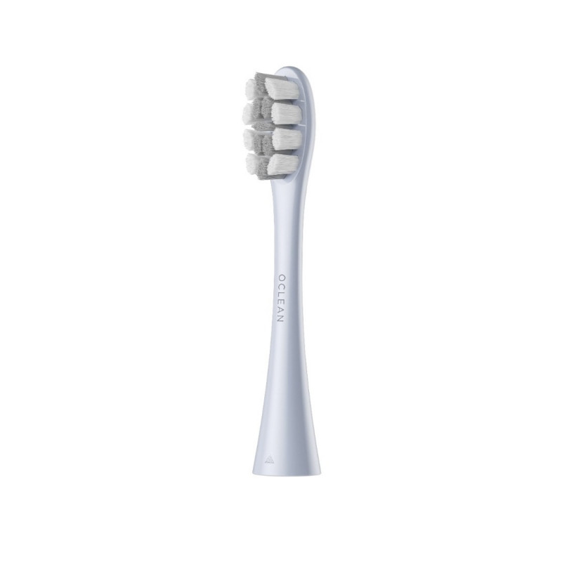 Комплект 2 бр резервни глави за електрическа четка за зъби Oclean Professional Clean Brush Head, Твърда, DuPont влакна, Грижа за езика, Сребрист