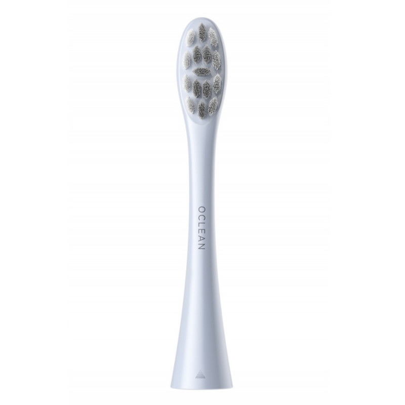 Комплект 2 бр резервни глави за електрическа четка за зъби Oclean Professional Clean Brush Head, Твърда, DuPont влакна, Грижа за езика, Сребрист