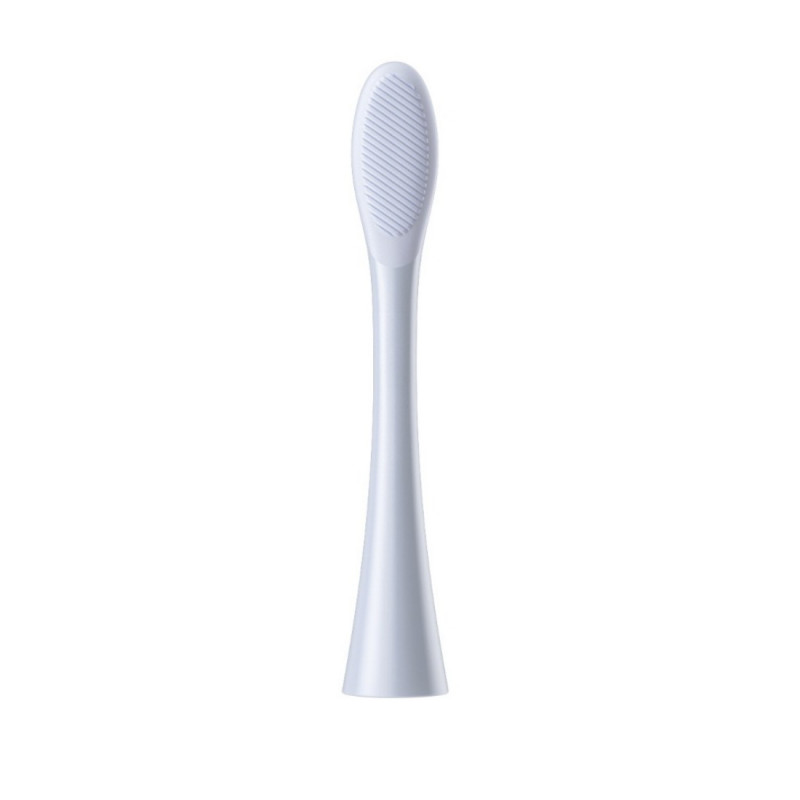 Комплект 2 бр резервни глави за електрическа четка за зъби Oclean Professional Clean Brush Head, Твърда, DuPont влакна, Грижа за езика, Сребрист