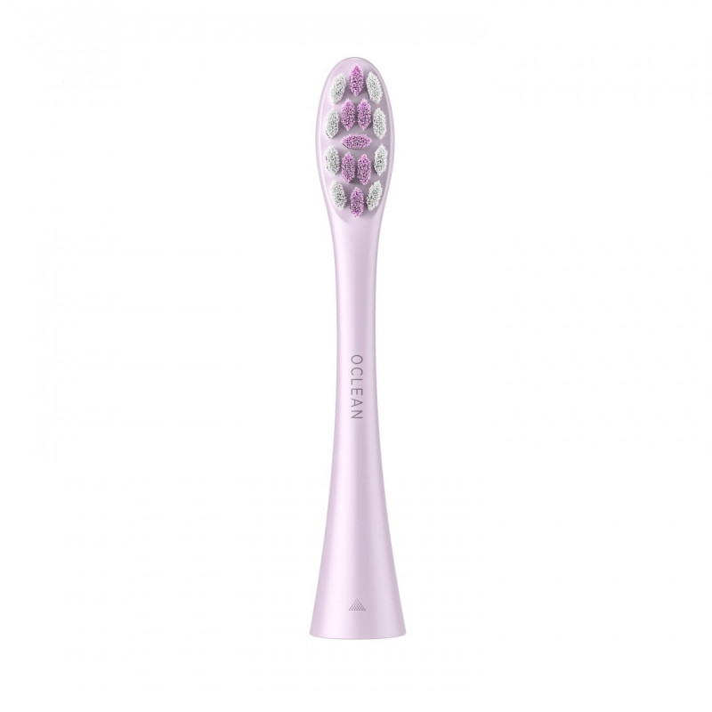 Комплект 2 бр резервни глави за електрическа четка за зъби Oclean Professional Clean Brush Head, Твърда, DuPont влакна, Грижа за езика, Лилав