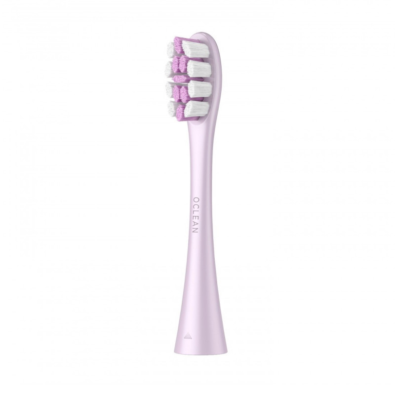 Комплект 2 бр резервни глави за електрическа четка за зъби Oclean Professional Clean Brush Head, Твърда, DuPont влакна, Грижа за езика, Лилав