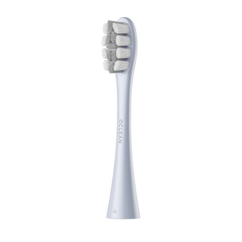 Комплект 2 бр резервни глави за електрическа четка за зъби Oclean Professional Clean Brush Head, Твърда, DuPont влакна, Грижа за езика, Сив