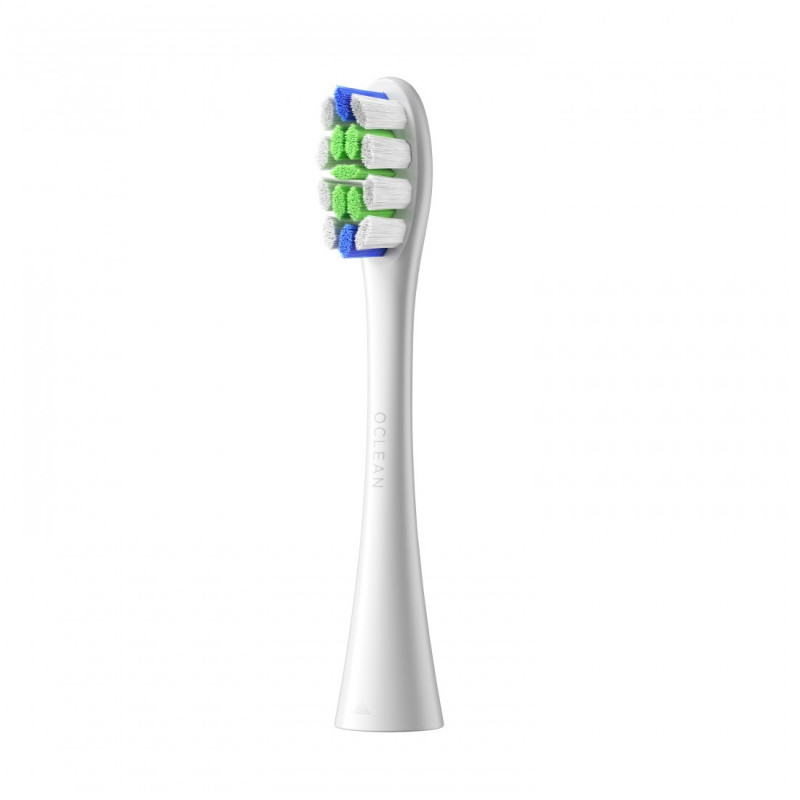 Комплект 6 бр резервни глави за електрическа четка за зъби Oclean Professional Clean Brush Head, Твърда, DuPont влакна, Грижа за езика, Бял