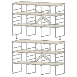 Регулируем рафт за обувки Joseph Joseph 55009, 12 чифта, 3 рафта, Стоманена основа, Екрю