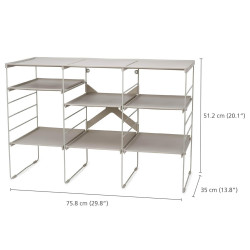 Регулируем рафт за обувки Joseph Joseph 55009, 12 чифта, 3 рафта, Стоманена основа, Екрю
