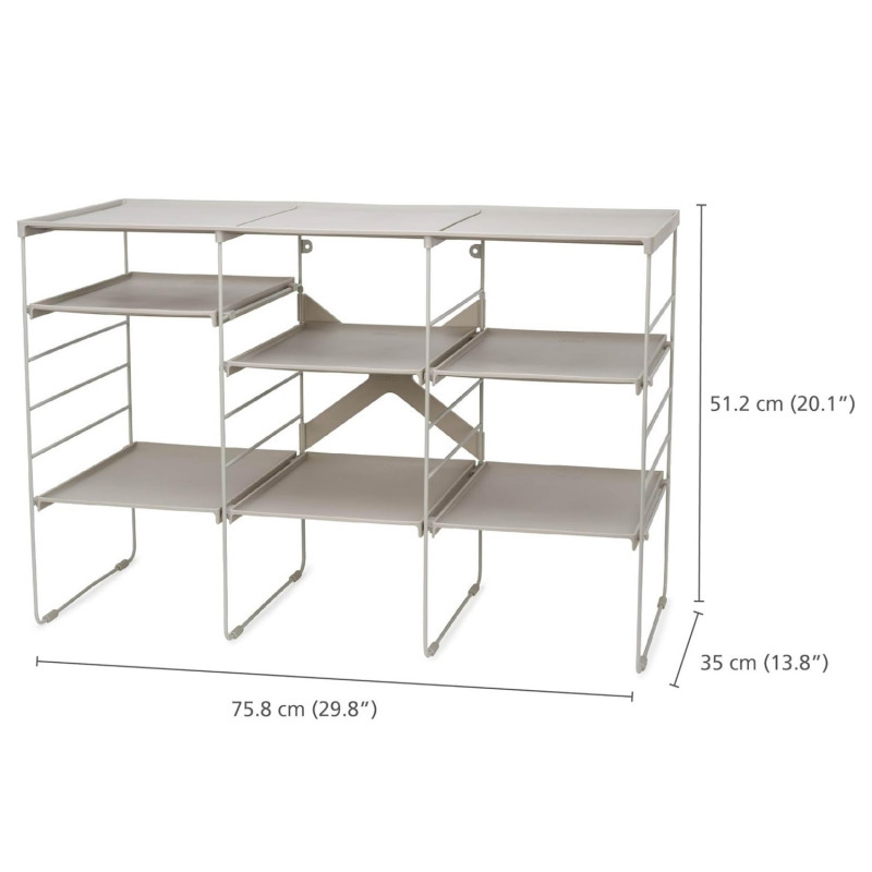 Регулируем рафт за обувки Joseph Joseph 55009, 12 чифта, 3 рафта, Стоманена основа, Екрю