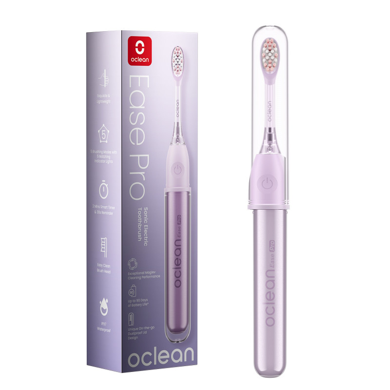 Електрическа четка за зъби Oclean X Ease Pro, 2.5W, 72000 об/мин, 5 режима, Таймер, Автономия 90 дена, Type-C, 45 dB, Лилав