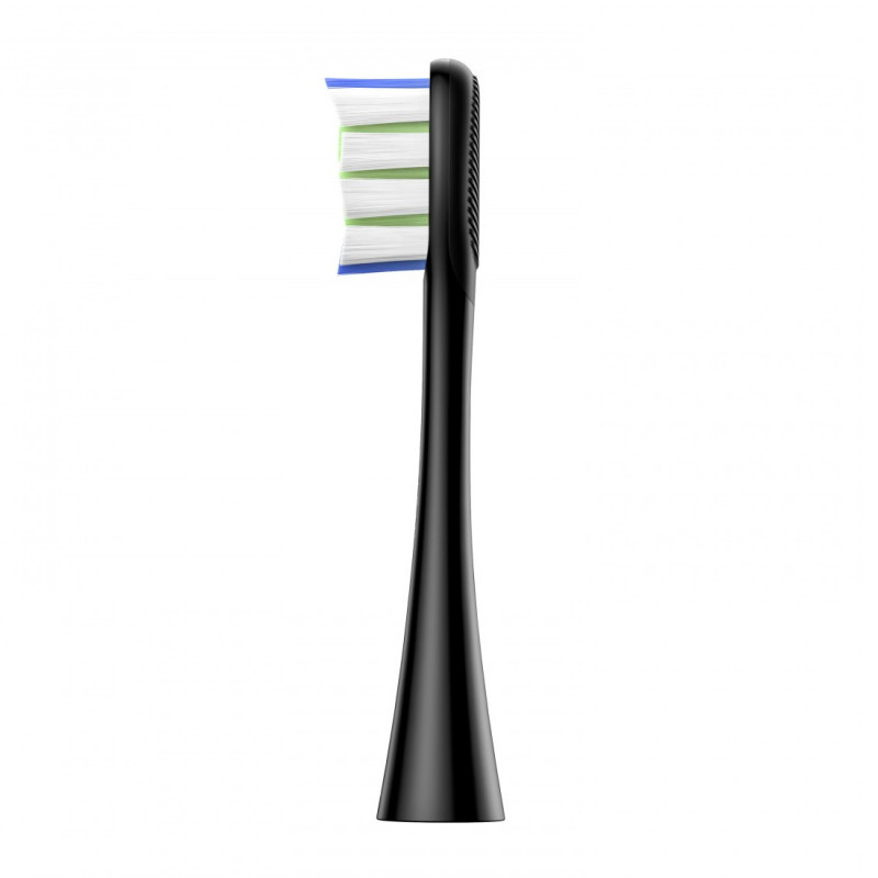 Комплект 6 бр резервни глави за електрическа четка за зъби Oclean Professional Clean Brush Head, Твърда, DuPont влакна, Грижа за езика, Черен