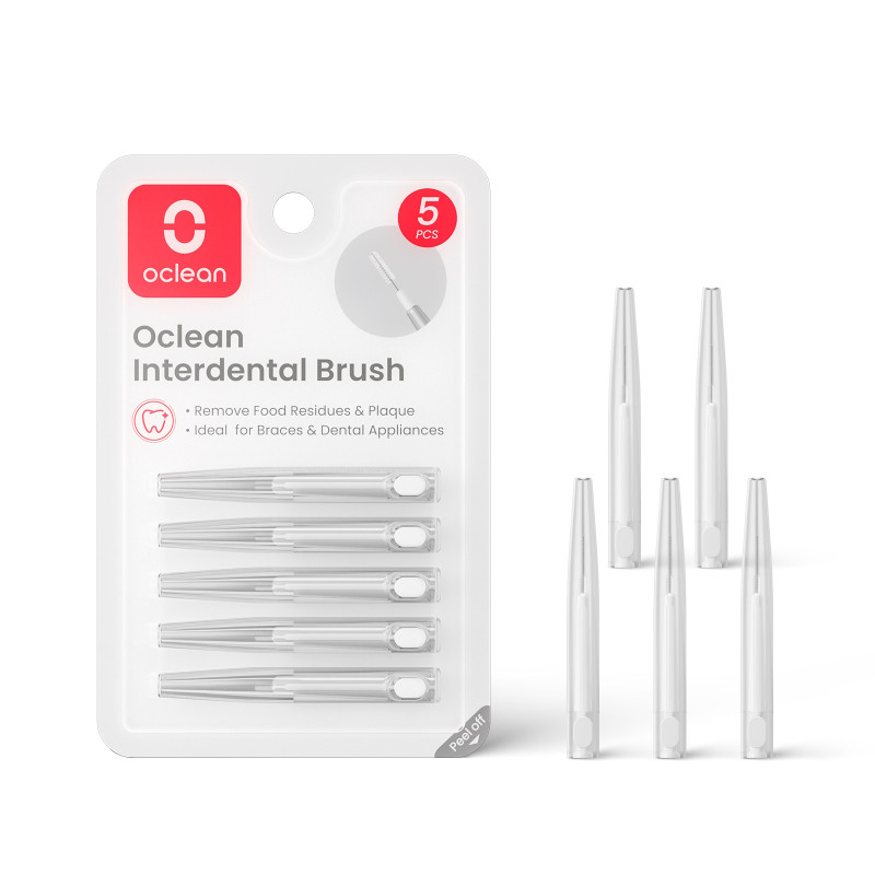 Комплект интердентални четки Oclean C09000003, 5 бр, Идеални за брекети, Сив