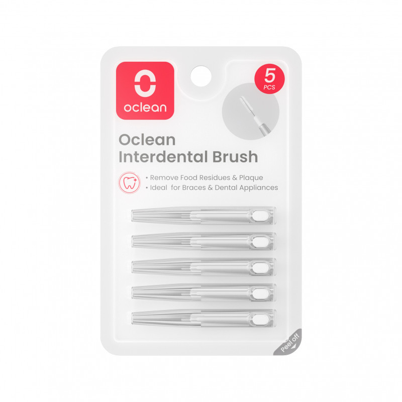 Комплект интердентални четки Oclean C09000003, 5 бр, Идеални за брекети, Сив