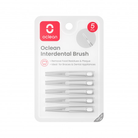 Комплект интердентални четки Oclean C09000003, 5 бр, Идеални за брекети, Сив