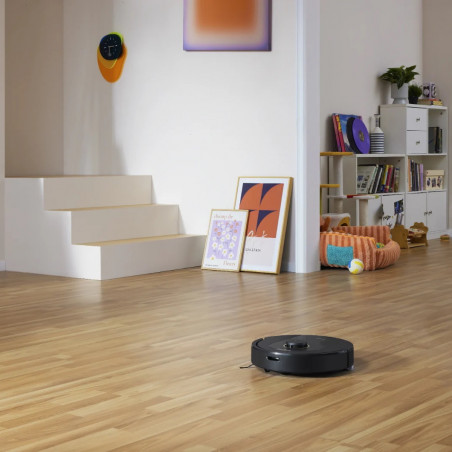 Прахосмукачка робот Roborock Q5 Pro, 59W, 5500 Pa, 770 мл, Wi-Fi, Сухо и мокро почистване, PreciSense LiDAR, Гласов контрол, Авто. презареждане, Черен