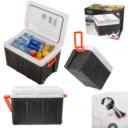 Хладилна кутия Adler AD 8090, 40 л, 58 W, 12/220/240V, Климатичен клас N, Специална изолация C5H10, Сив