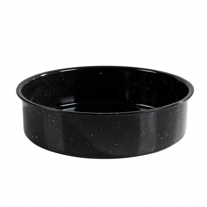 Кръгла тава за печене Oliver Voltz OV51222JR30, 30х8 см, Емайлирана стомана, Индукция, Черен