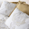 Спален комплект Cotton Box 129CTN4458, 100% памук, 4 части, Завивка 200х220 см, Чаршаф 240х260 см, Калъфка 50х70 см, Сив/горчица