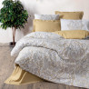 Спален комплект Cotton Box 129CTN4458, 100% памук, 4 части, Завивка 200х220 см, Чаршаф 240х260 см, Калъфка 50х70 см, Сив/горчица
