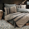 Спален комплект Cotton Box 129CTN4282, 100% памук, 4 части, Завивка 200х220 см, Чаршаф 240х260 см, Калъфка 50х70 см, Кафяв/сив