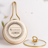Касерола със стъклен капак Goldmann GM 4521-16B, 16x8 см, 1.5л, Емайл, Индукция, Бял/Старо Злато