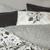 Спален комплект Cotton Box 129CTN4831, 100% памук, 4 части, Завивка 200х220 см, Чаршаф 240х260 см, Калъфка 50х70 см, Бял/черен