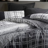 Спален комплект Cotton Box 129CTN2580, 100% памук, 3 части, Завивка 160х220 см, Чаршаф 160х240 см, Калъфка 50х70 см, Черен/сив