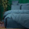 Спален комплект Cotton Box 129CTN3910, 100% памучен сатен, 6 части, Завивка 200х220 см, Чаршаф 240х260 см, Калъфка 50х70 см, Петролно синьо
