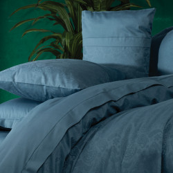 Спален комплект Cotton Box 129CTN3910, 100% памучен сатен, 6 части, Завивка 200х220 см, Чаршаф 240х260 см, Калъфка 50х70 см, Петролно синьо