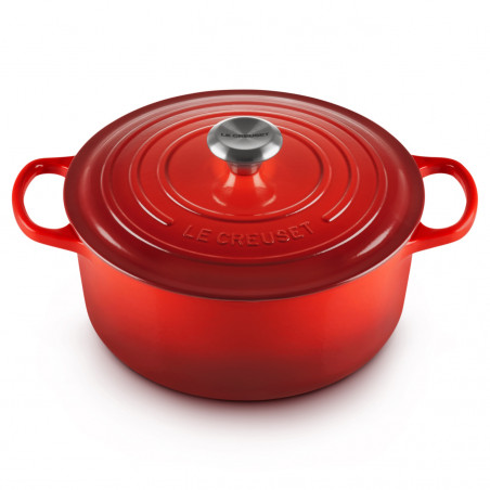 Чугунена тенджера Le Creuset 24147260912, 5.6 л, 26 см, До 260C, Емайлно покритие, Индукция, Фурна, Червен