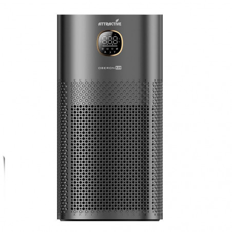 Пречиствател за въздух Attractive OBERON 520, 50W, За до 62 м2, Wi-Fi, 5 скорости, Таймер, Нощен режим, Дистанционно, Интелигентен сензор за замърсяване, Тъмносив