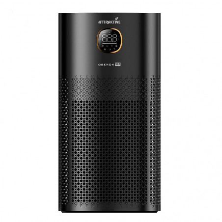 Пречиствател за въздух Attractive OBERON 520, 50W, За до 62 м2, Wi-Fi, 5 скорости, Таймер, Нощен режим, Дистанционно, Интелигентен сензор за замърсяване, Черен