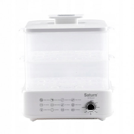 Уред за готвене на пара Saturn ST-EC1187, 1500W, 12 л, Автоматично спиране, Индикатор за ниво на водата, Бял