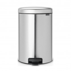 Кош за боклук с педал Brabantia NewIcon 649046, 20 л, Плавно затваряне, Противоплъзгаща основа, Устойчив на пръстови отпечатъци, Инокс/Мат