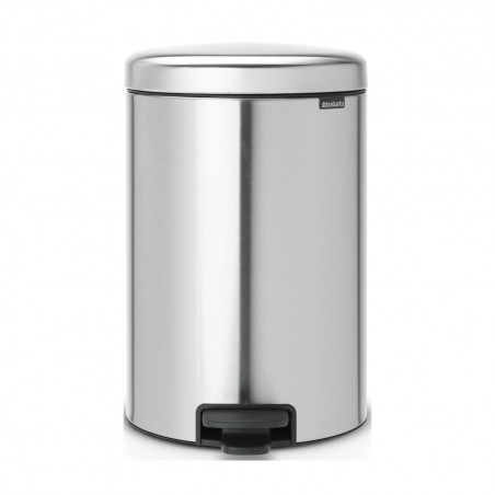Кош за боклук с педал Brabantia NewIcon 649046, 20 л, Плавно затваряне, Противоплъзгаща основа, Устойчив на пръстови отпечатъци, Инокс/Мат