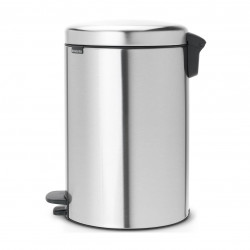 Кош за боклук с педал Brabantia NewIcon 649046, 20 л, Плавно затваряне, Противоплъзгаща основа, Устойчив на пръстови отпечатъци, Инокс/Мат